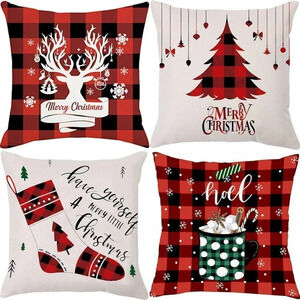 18x18 inch Christmas Decorations Tree  Reindeer Pillow Cushion Covers for Couch